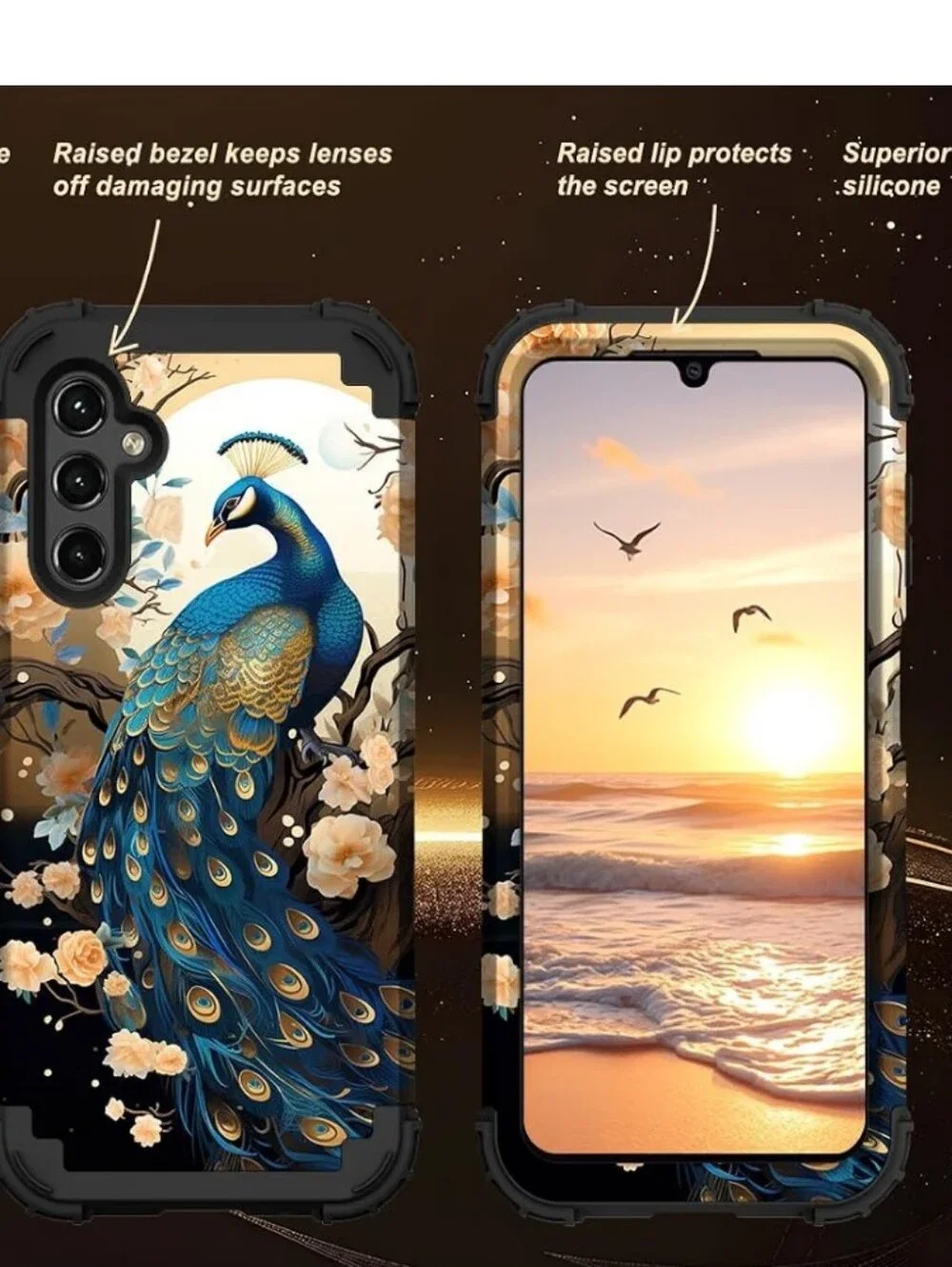 TEECOVER Heavy Duty Case for Samsung Galaxy A15, Dark Blue PeacockShockproof NWT